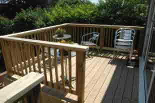 Small verandah type deck where space was limited