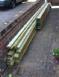Decking being stored