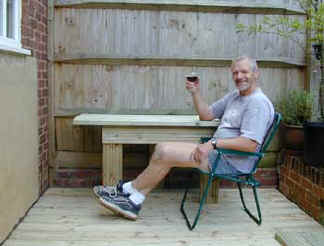 Photographer has a celebratory drink