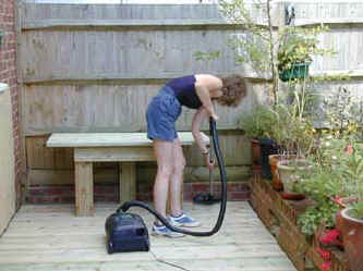 Out with the vacuum for final clean up