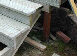 Side view of decking staircase pre cut stringer