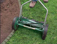 Flexible lawn edge with mower